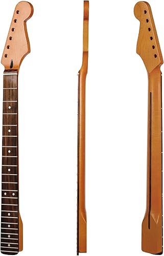 Colección de cuello de guitarra eléctrica, serie 22 trastes, diapasón de arce tostado y palisandro en forma de C