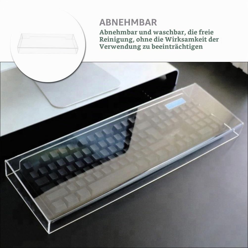 Yardwe Tastaturabdeckung Acryl 47X23.5X5.5 cm Transparente Schutzhaube Für Tastatur Staub- Und Wasserschutz Abnehmbare Tastaturhülle Für Gaming Pc Und Büro