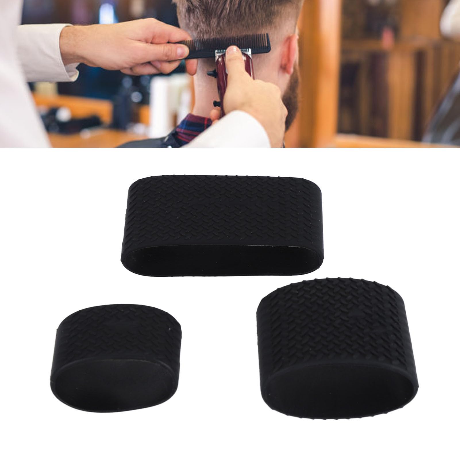 Clipper Grip Pad, Simple Accessory 3 Pieces Enhanced Control Clipper Protective Cover Easy to Remove for Hair Styling for Barbers - Image 3