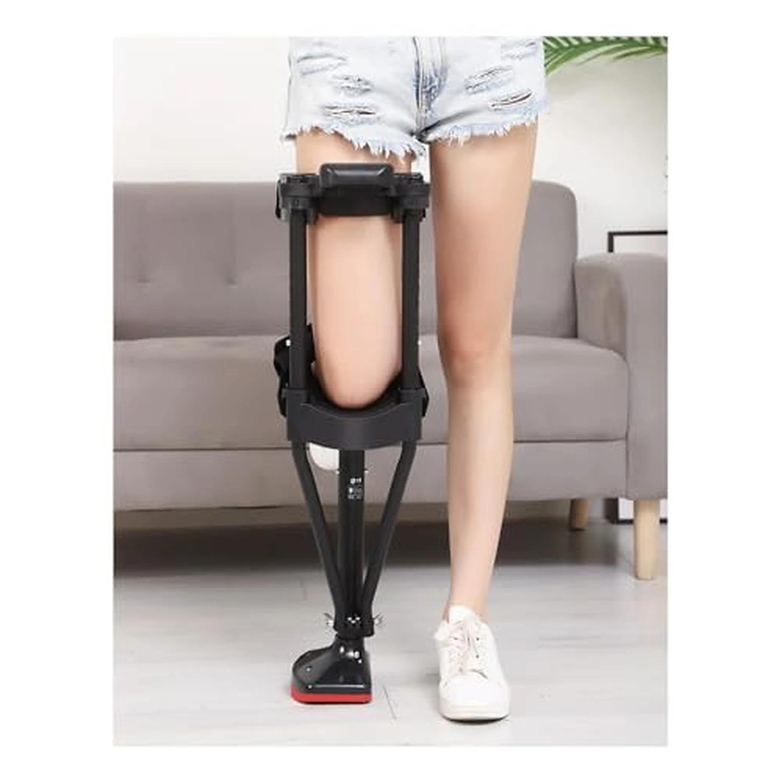 Béquille Mains Libres à Genou Marcheur Télescopique Réglable, Aide à la Mobilité Antidérapante pour Fracture Cheville Entorse Rééducation Post-Opératoire, Jambe Gauche et Droite