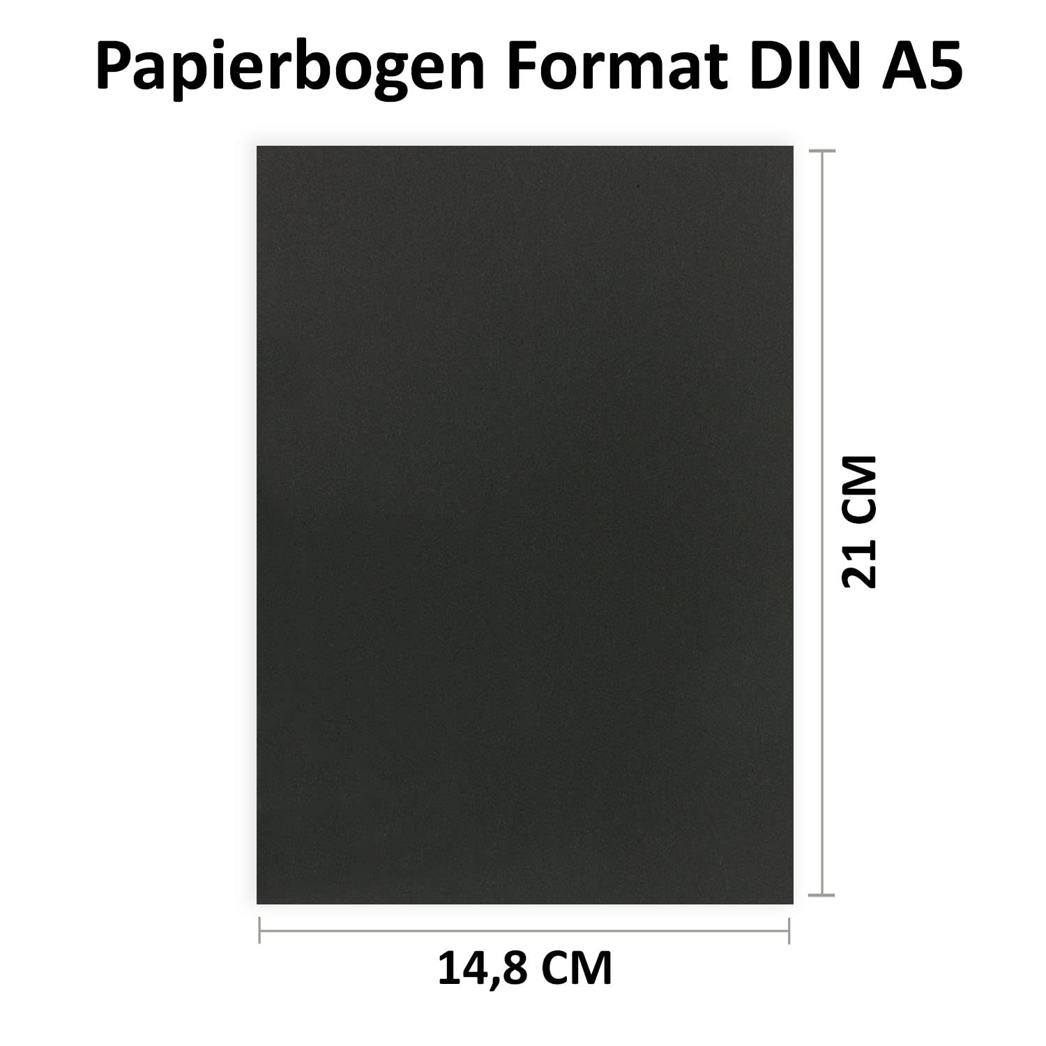 250 hojas de papel DIN A5 – Papel natural negro – 120 g – 14,8 x 21 cm – Papel para manualidades – FarbenFroh by Gustav Neuser