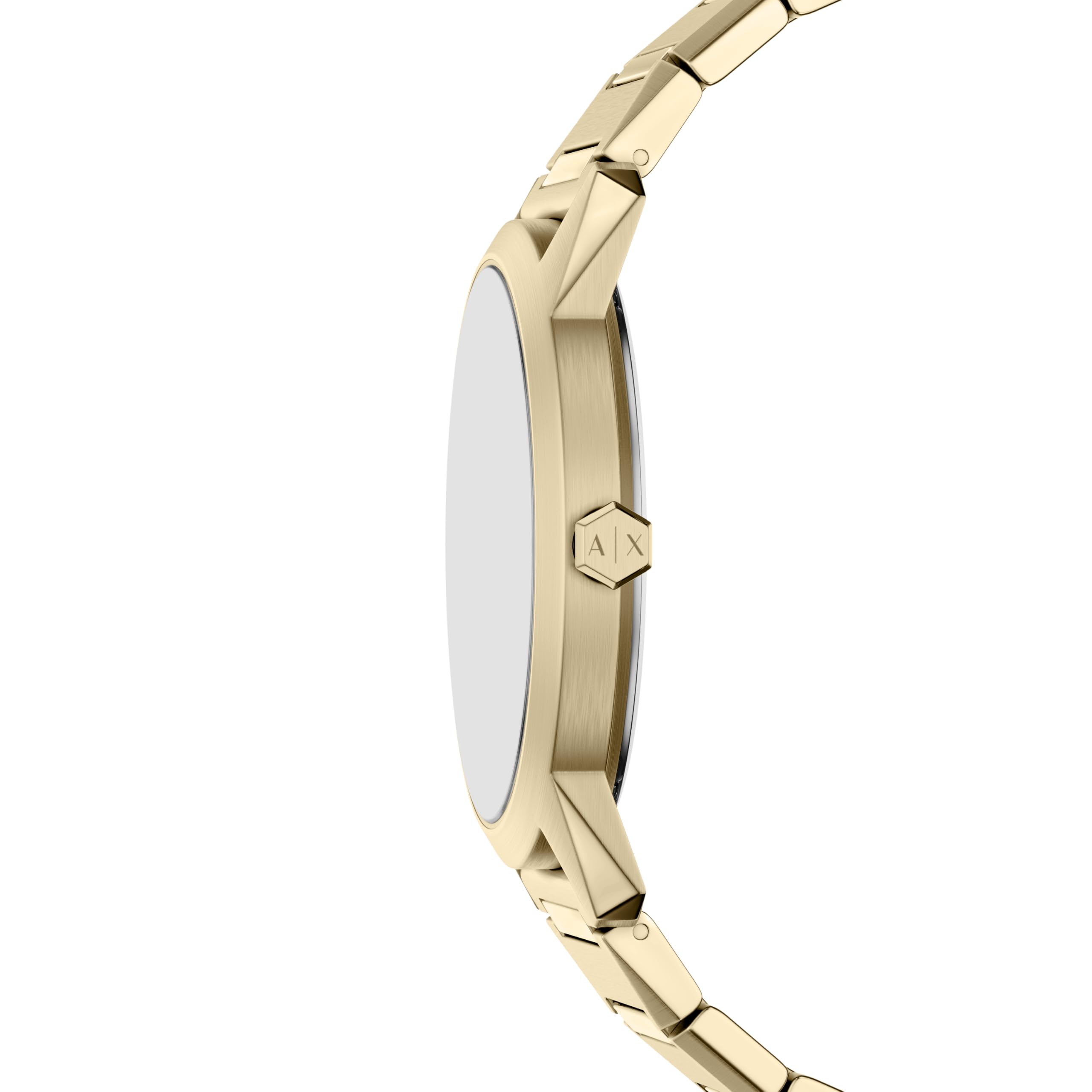 Armani Exchange A|X - Orologio da uomo a tre lancette in acciaio inossidabile dorato
