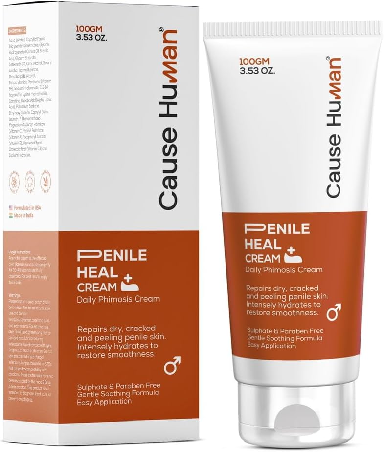 Penile heal Cream for Phimosis, Redness, Dryness, and Scarring of Skin | Prevents Irritation | Phimosis Cream | Restores and Moisturizes Skin (3.37 fl oz (100ml))