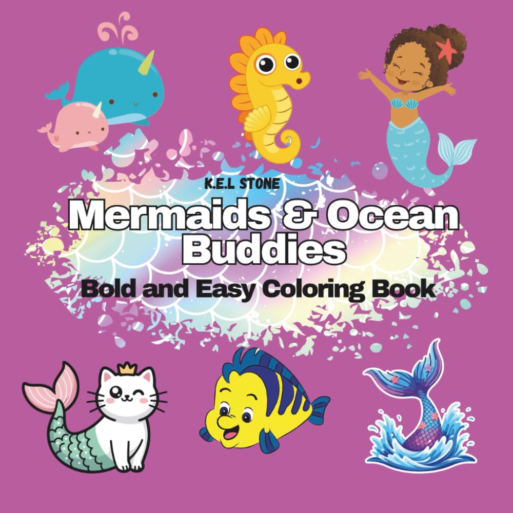 Mermaids & Ocean Buddies, Bold and Easy Coloring Book: A Magical Underwater Coloring Adventure