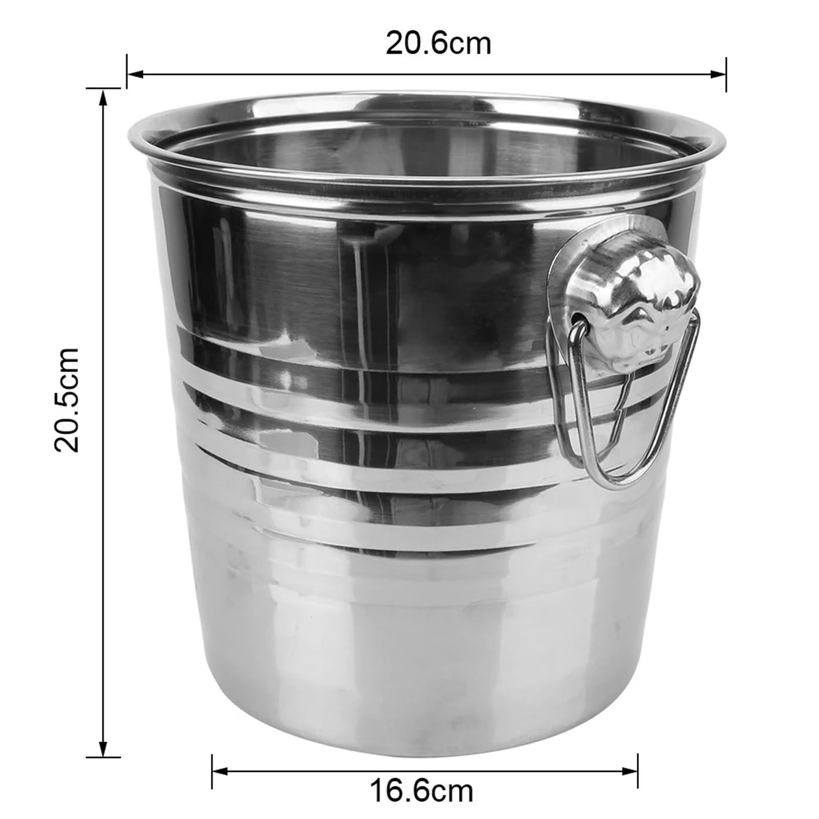 Secchio refrigerante for Birra e Vino, creatore di cubetti di Ghiaccio in Acciaio Inossidabile da 5 Litri for KTV Bar, Cucina, Bicchieri, Bicchieri for Champagne, Birra, Vino per Casa, Bar