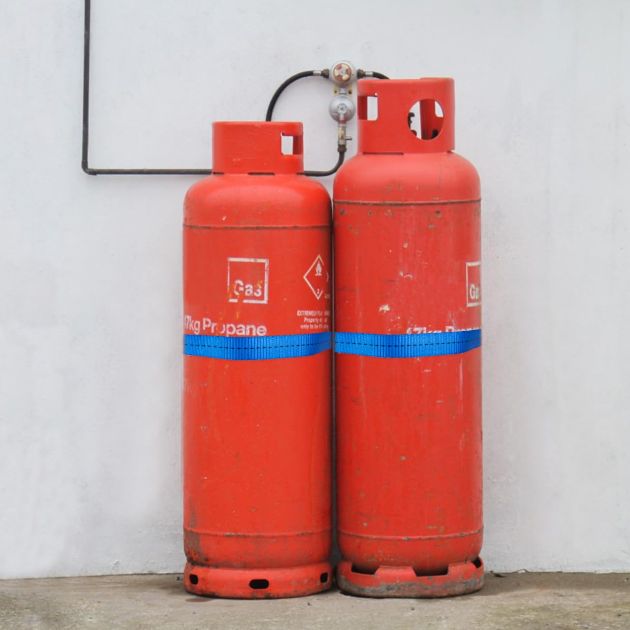 SOLUSTRE 2 set di supporti robusti in plastica, supporto cilindrico, supporto per bombole di gas, supporto da parete a cilindro
