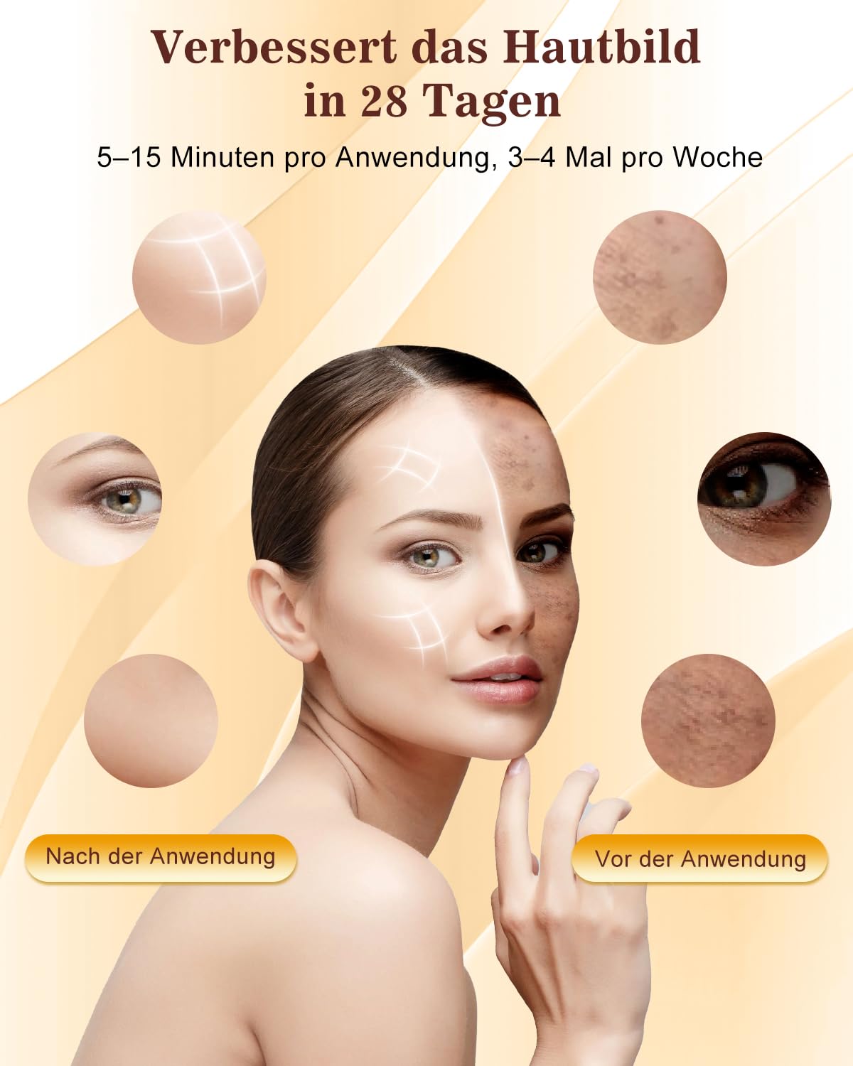 CozyZen Rotlicht Lichttherapie für das Gesicht, 7+1 Farbmodi Nahinfrarot 850nm LED-Gesichtsmaske - Tragbares und aufladbares Lichttherapiegerät, Rotlichttherapie zu Hause (Weiß)
