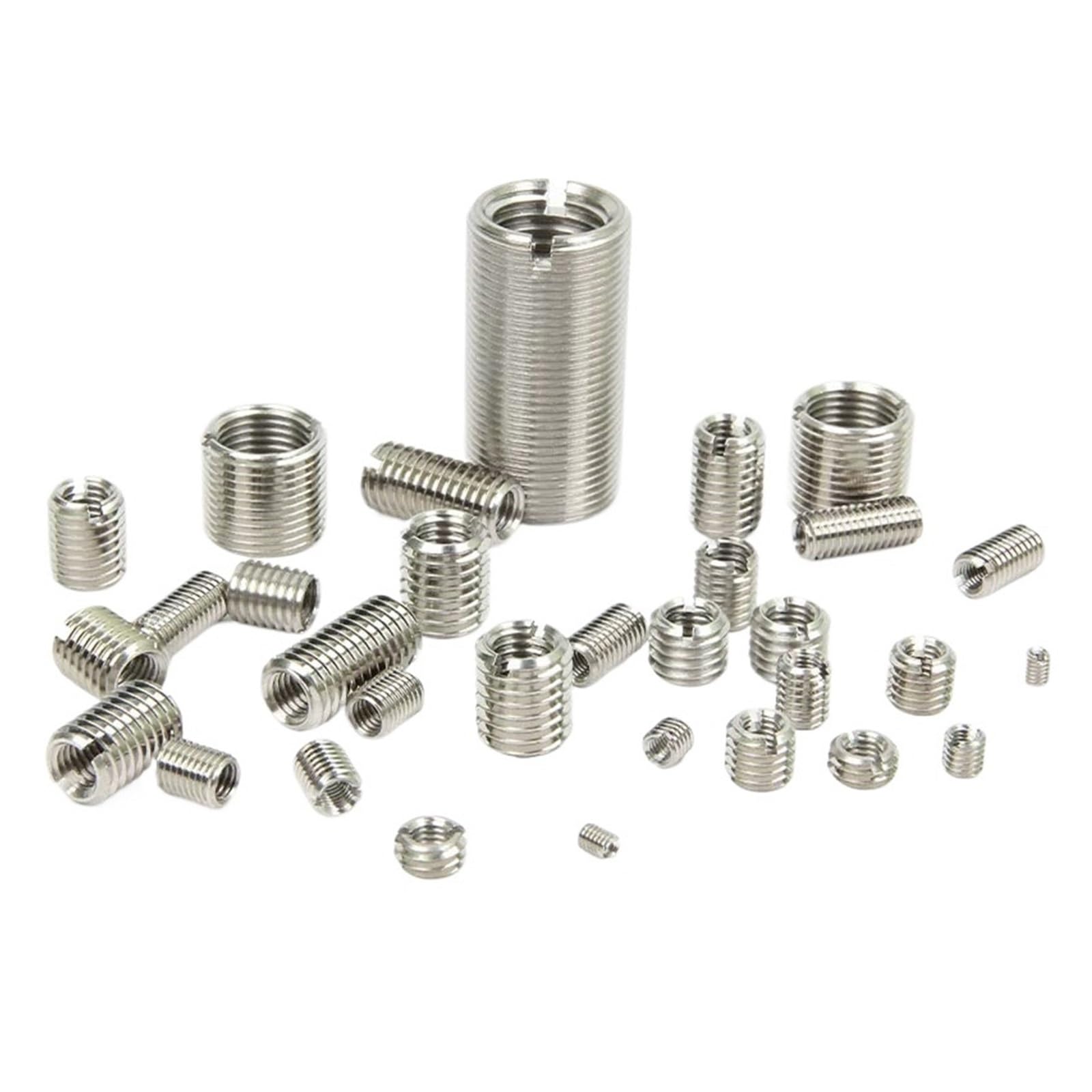 20 teile/satz M8 ~ M16 303 Edelstahl Schlitzmuttern for Innen- und Außenzähne Selbstschneidende Gewindeeinsatzadapter Schraubenmutternhülse