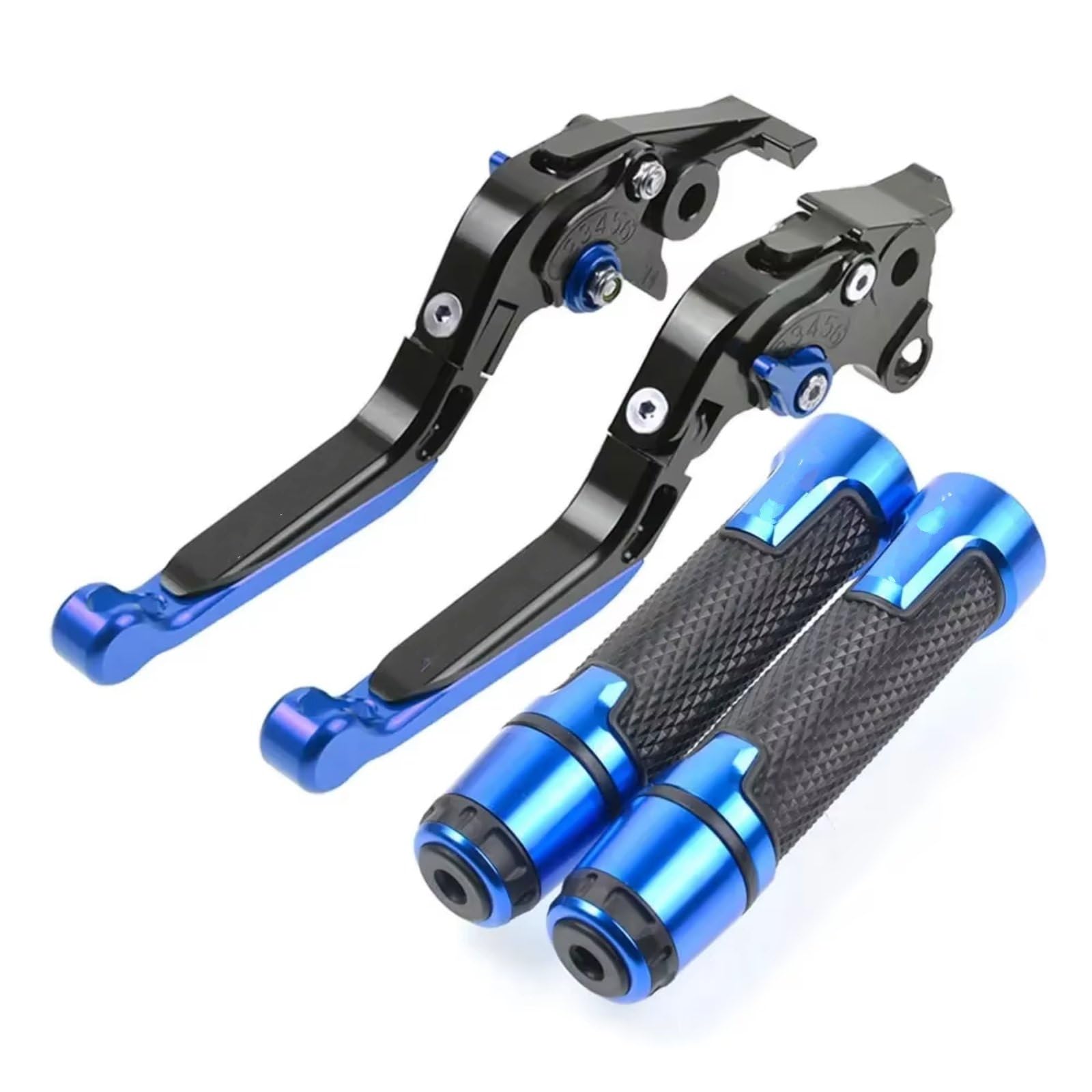 Naojino Blue Brake Clutch Levers Compatible With Suzuki For Hayabusa For Gsxr1300 For Gsx1300r 1999-2007 2006 2005 Motorcycle Adjustable Brake Clutch Levers Handlebar Grips(Blue)