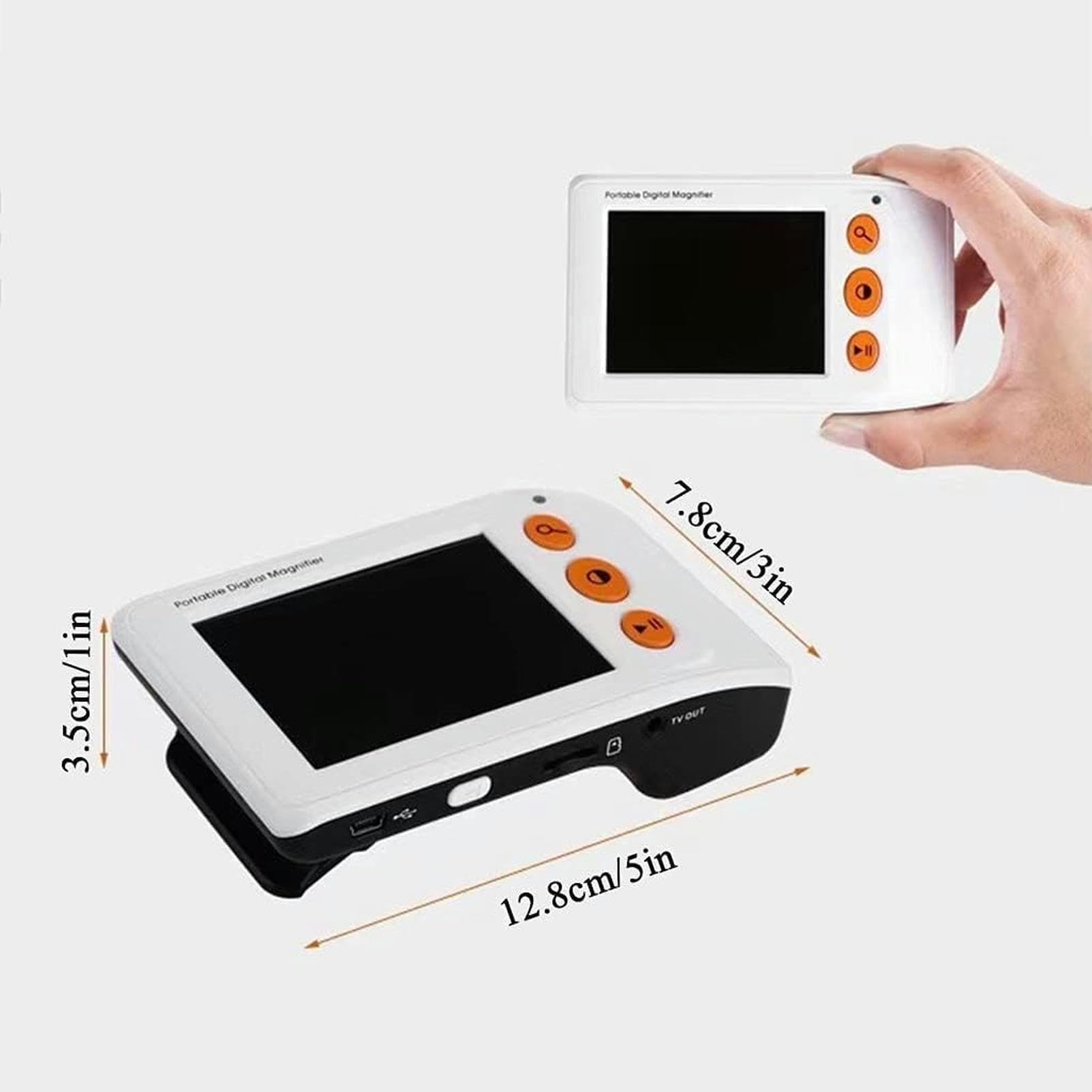 Przenośna Lupa Cyfrowa 3,5-Calowy Ekran Lcd, Przenośna Lupa Cyfrowa, 8 Trybów Kolorów, Elektroniczne Pomoce Do Czytania Wideo, Zoom 2-25X, Dla Osób Starszych Z Wadą Wzroku, Czarny, Biały