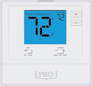 PRO1 T701 Single Stage Non-Programmable Wall Thermostat for 1 Heat/1 Cool Conventional Systems, Conventional Digital Thermostat for Home