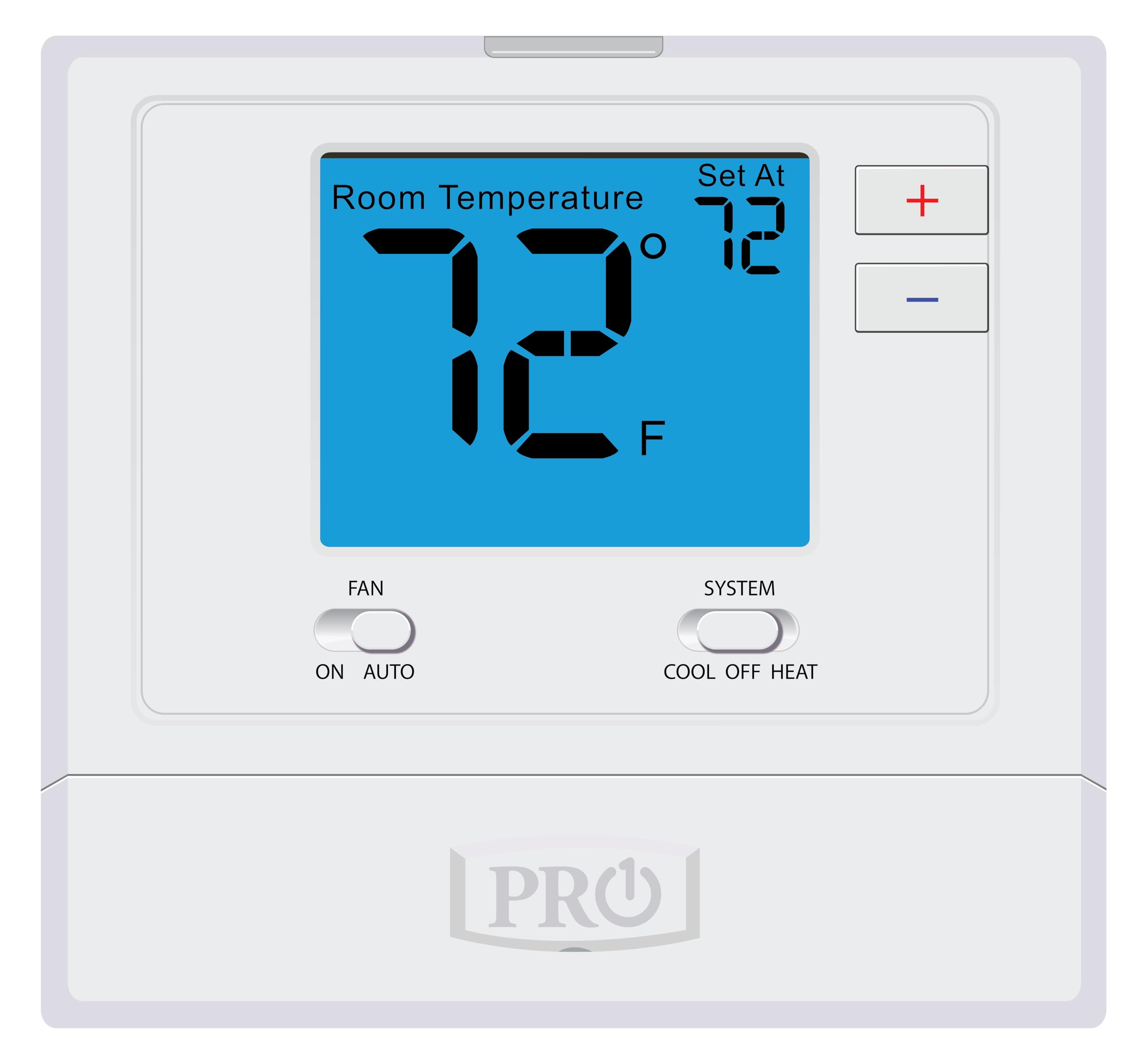 Pro1 T701 - Termostato no programable fácil de Instalar con Pantalla retroiluminada, ciclos Ajustables, batería/24 V de Potencia