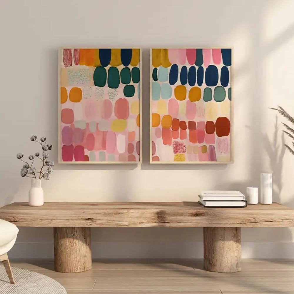 Pósteres modernos en lienzo para renovar la sala de estar con láminas abstractas