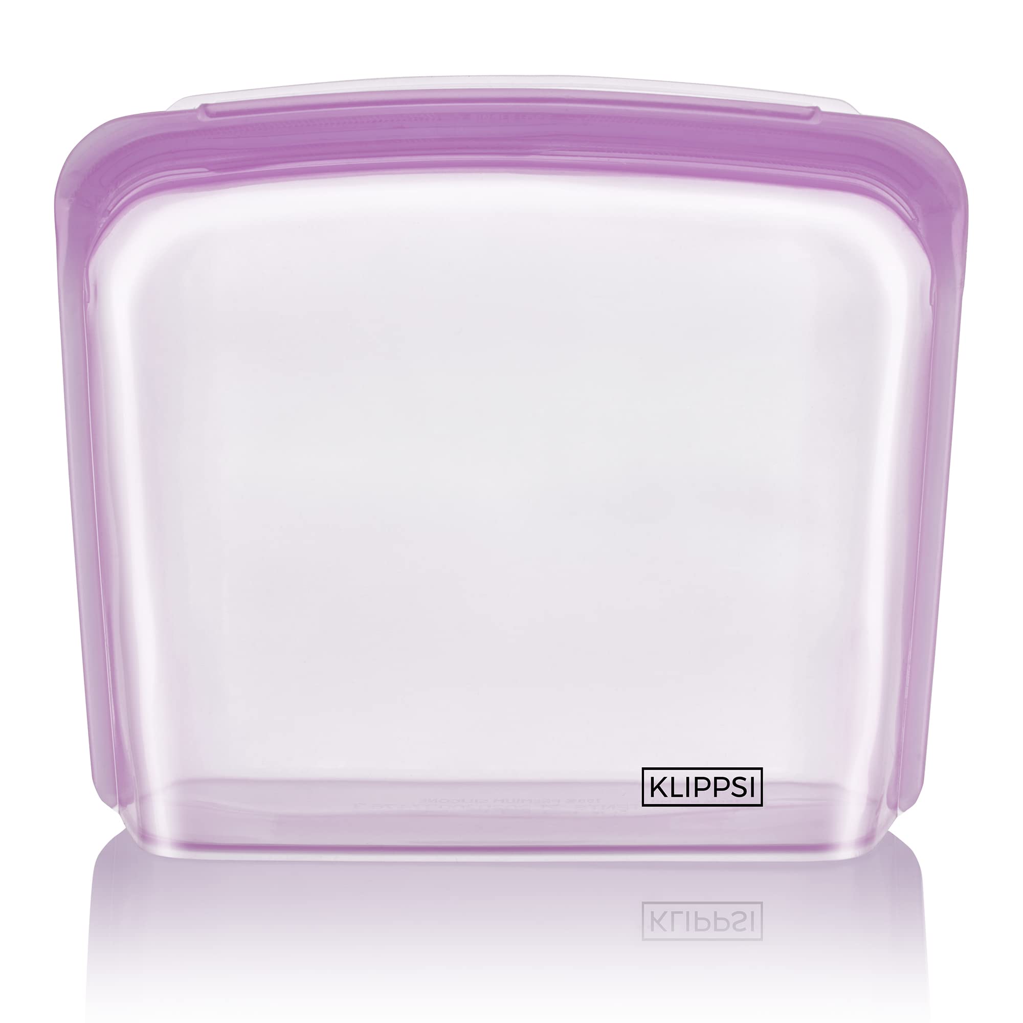 Klippsi® 3L Reusable Silicone Freezer Bag Storage Bag Tear-Resistant Heat Cold Resistant Leak-Proof Dishwasher Safe (Purple)