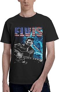 ZALIX Singer Rock-PresleyT-Shirt for Men Fashion Rapper Grap