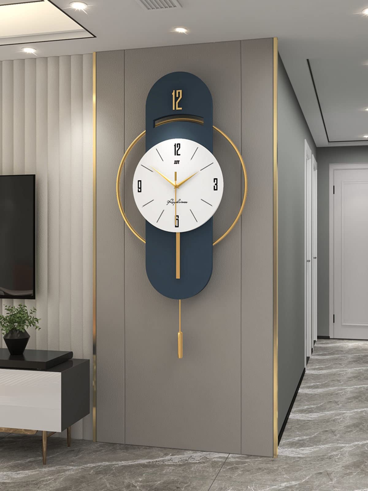 Pendule silencieuse maison grande horloge murale décorative - 8