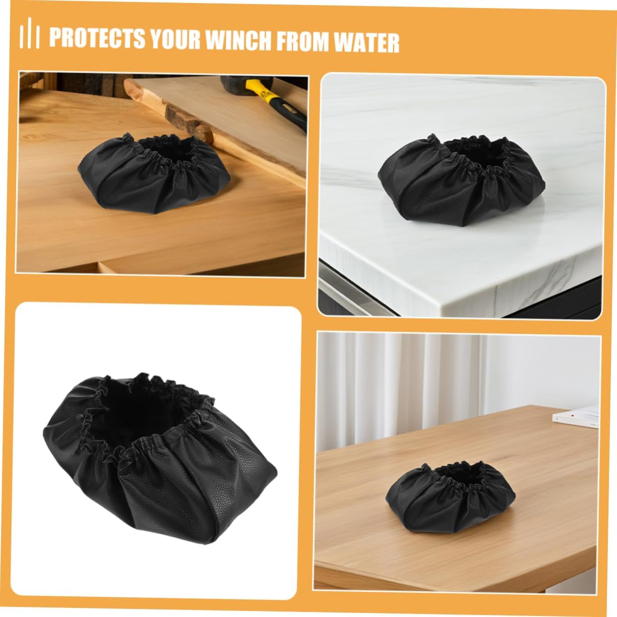 2Pcs Heavy Duty Winch Protector Cover Durable Winch for Cars Atv and Trailers Enhanced Protection Against Rain Dust and Stains Faux