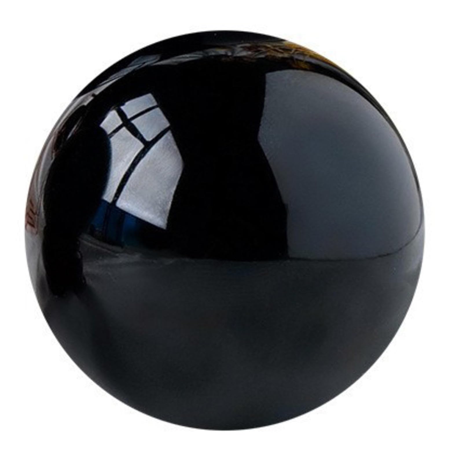 Ylquxeuv One Color Obsidian Ornaments, Crystal Rough Stone Polished Black Ball Home Office,Black-22Cm