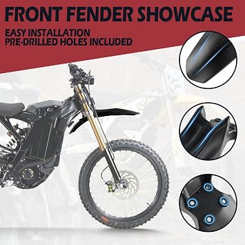 電動ダートバイク フロントフェンダー オートバイ フロントマッドガード Surron Light Bee S/X Ebikeフロントフェンダー対応 マットブラック