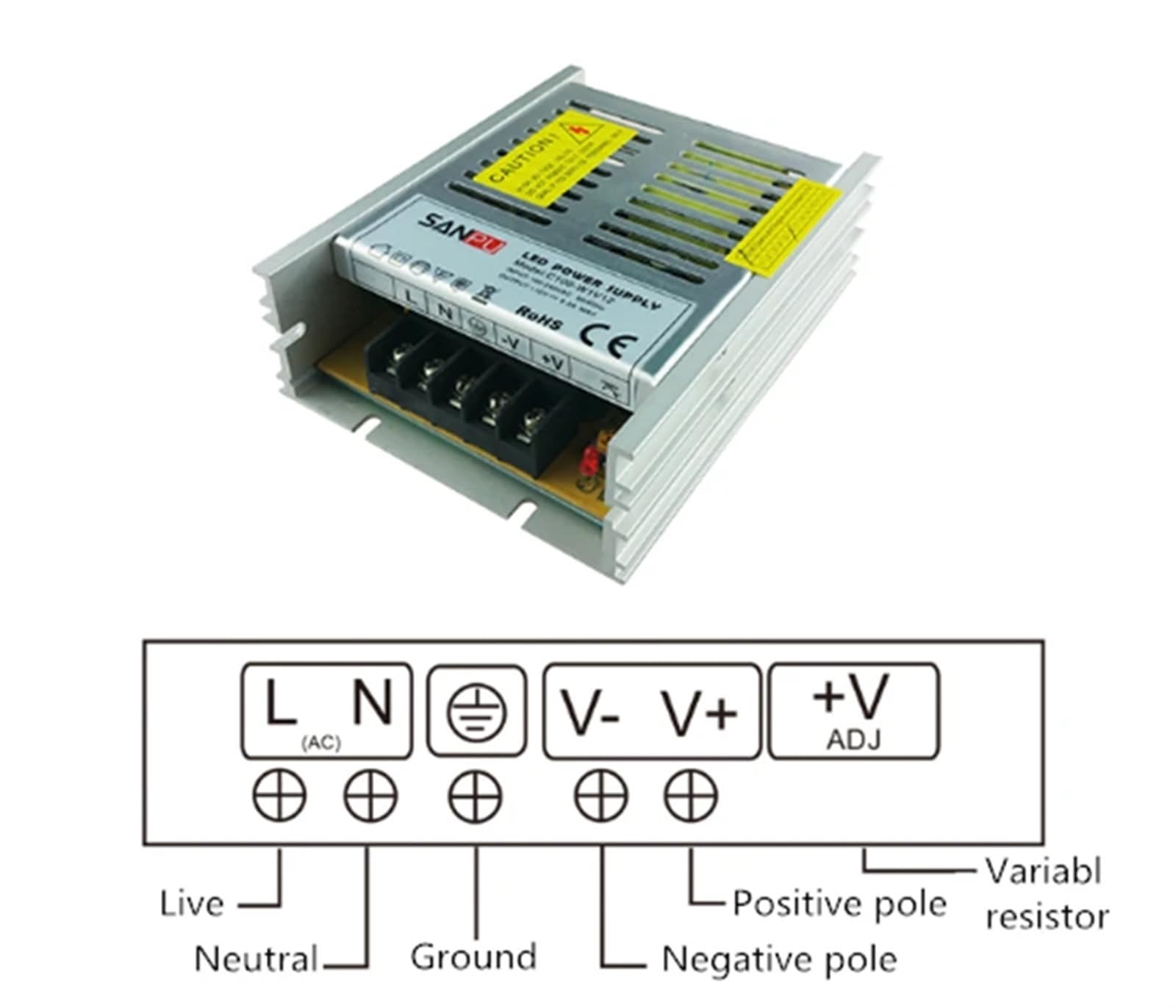 Zasilacz impulsowy 24 V 100 W 4 A stałe napięcie LED przełącznik tryb transformator napędowy aluminium IP20 odpowiedni do taśm świetlnych LED