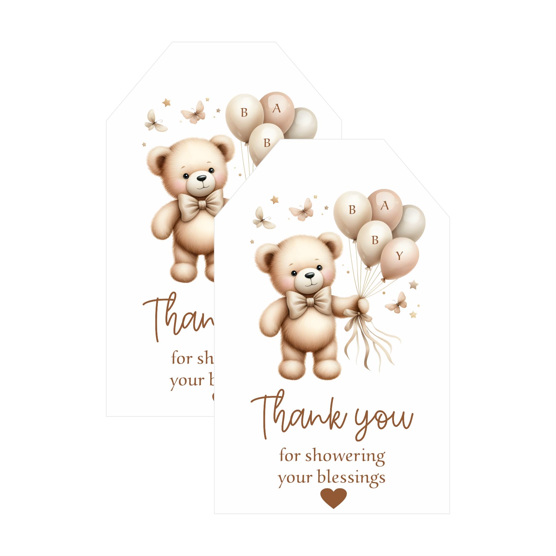 PRETTY UR PARTY Teddy Bear Theme Thank You Tags for Kids Birthday Party or Baby Shower | Cute Party Favor Tags with Ribbon | Return Gift Tags for Teddy Theme Party | Pack of 30-image-17