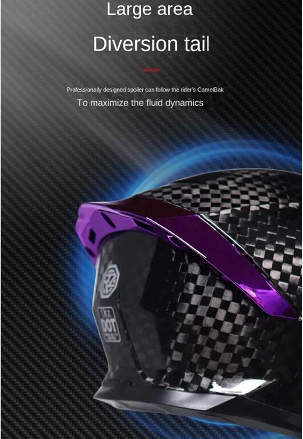 Casco Integral de Moto de Fibra de Carbono con Spoiler, Casco Deportivo for Turismo por Carretera, Aprobado por ECE Dot