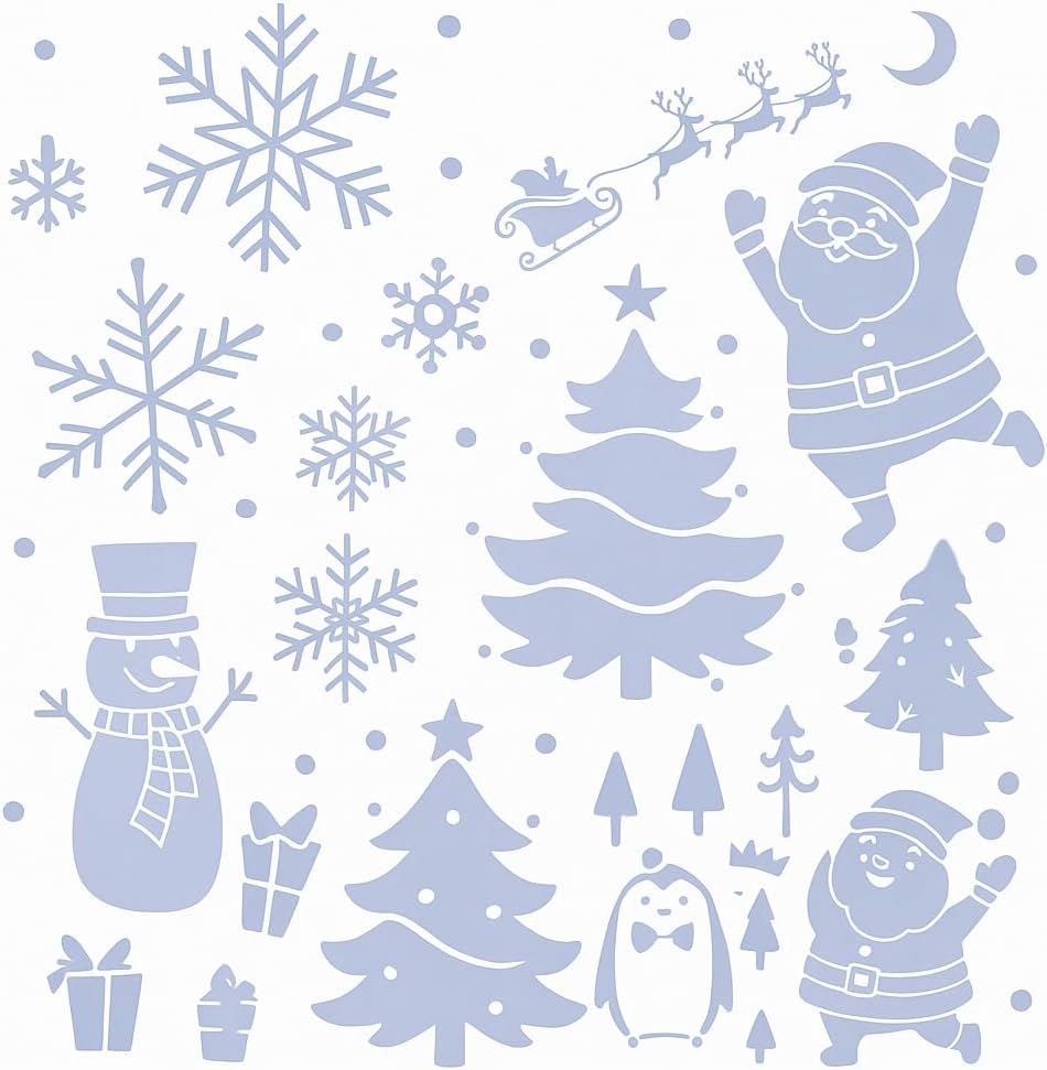 6 Snow Spray Stencils for Christmas - Plastic Snow Spray Stencils