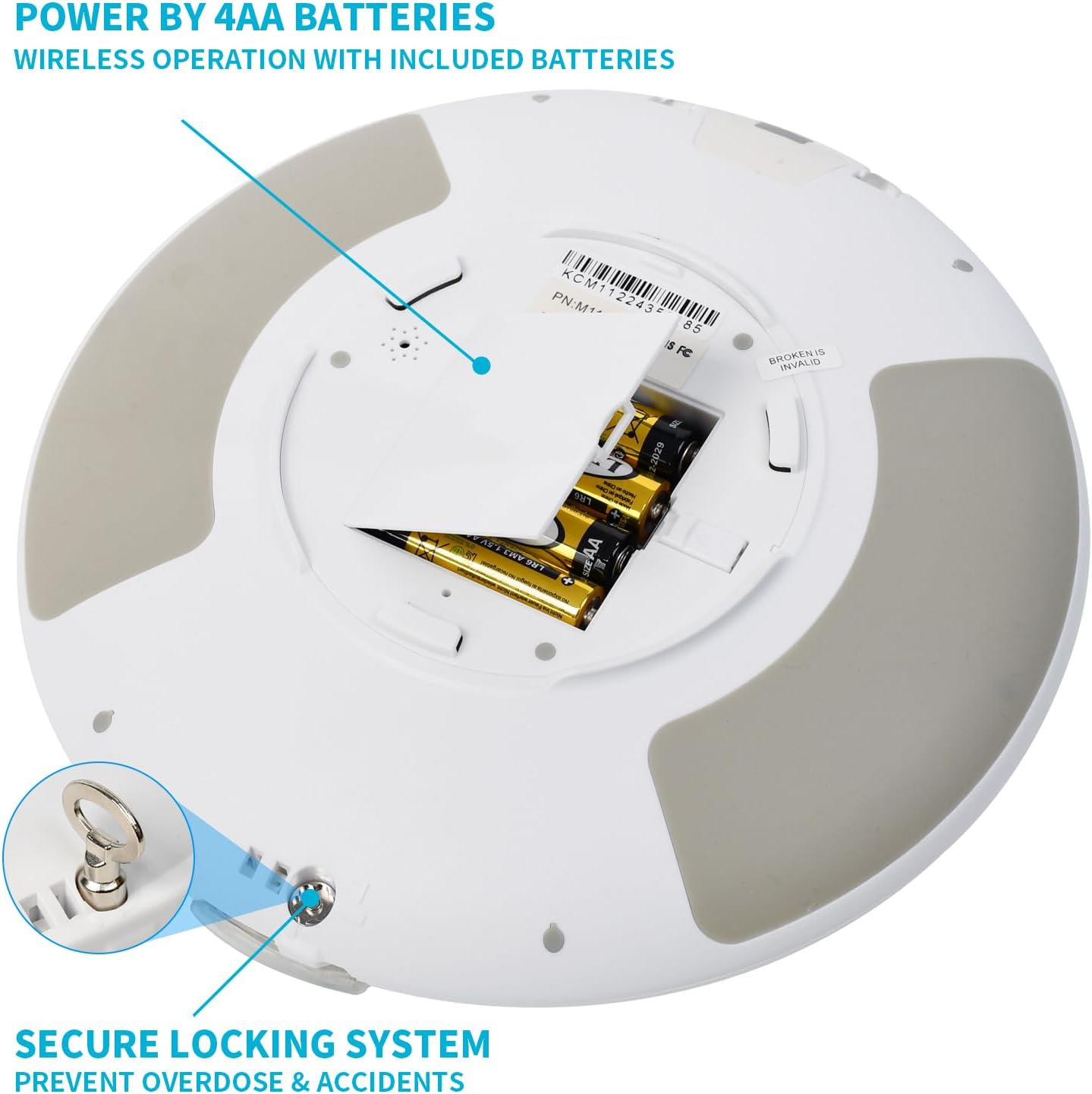 JULOS Locked Automatic Pill Dispenser with Sound & Light Alerts for Elderly, 28-Day Electronic Medication Organizer, up to 6 Alarms/Day, 6 Dosage Rings, Pill Dispenser for Vitamins & More, Clear Lid