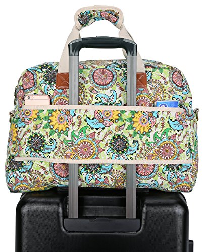 Travel Duffle Bag,Malirona Weekender Overnight Gym Bag For Women Large Carry On Bag With Zip Pocket For Women Girls Travel, Gym, Yoga, School (Flower) #TOP7