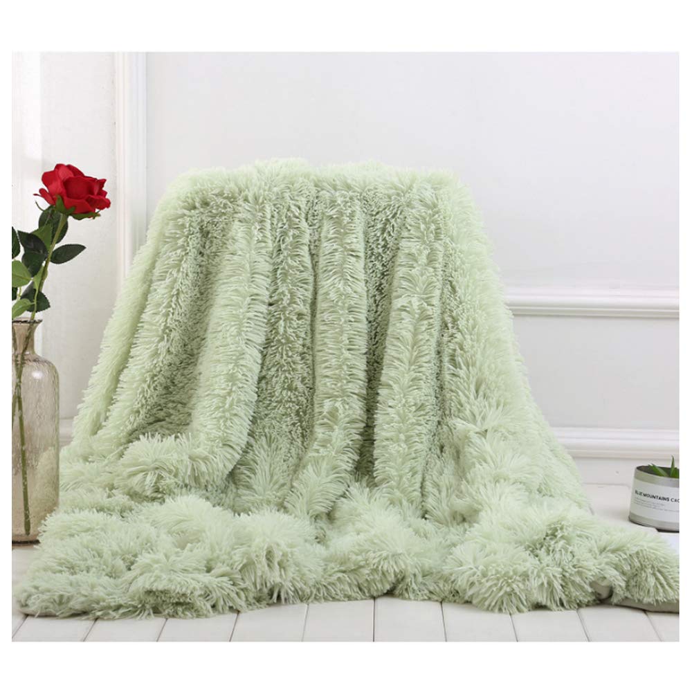 Hggzeg Green Super Soft Long Shaggy Throw Blanket, Elegant Cozy Faux Fur Decorative Throw Blanket For Couch Chair & Bed (, 160 X 200Cm)