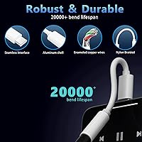 Vista 5 de Lezaface Adaptador USB-C a conector de auriculares hembra de 0.138 in, paquete de 2, compatible con iPhone 15/15 Plus/15 Pro/15 Pro Max