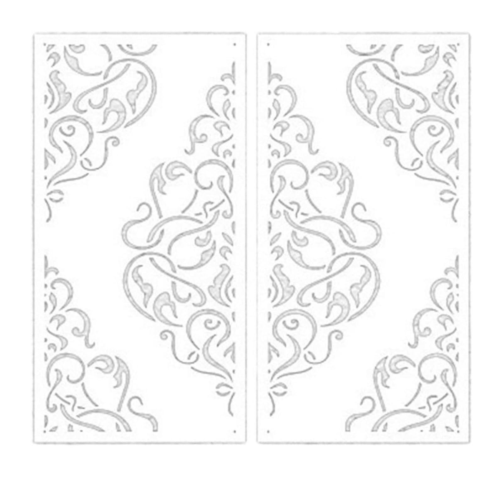 Szablon do malowania ścian, Szablony ścienne do malowania dekoracji mebli 40-80 cm rokoko barok(L 60cmX60cm - B)