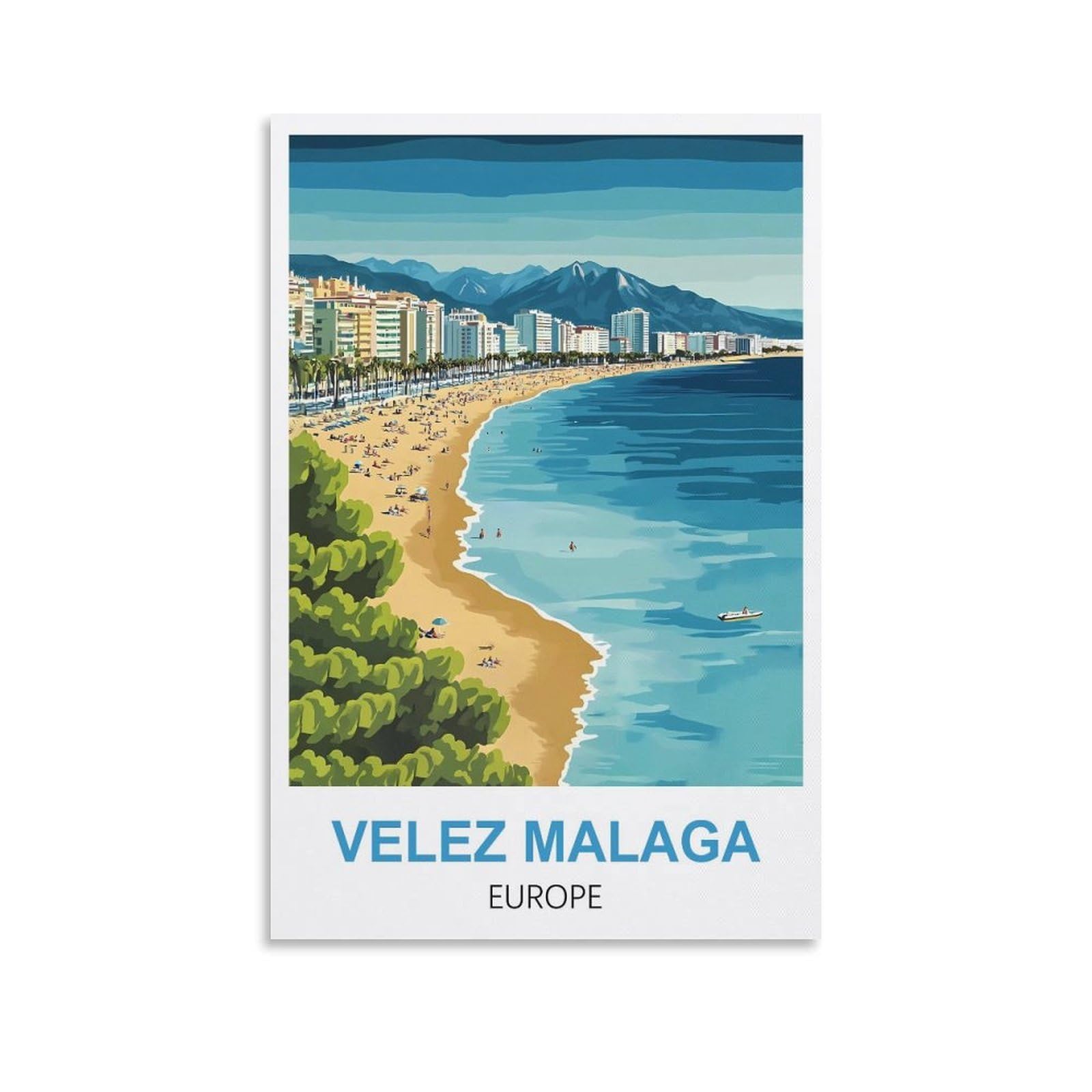 EZMLFA 5D Diamond Art Kits for Beginner,Velez Malaga Europ,Beginners,DIY Full Round Drill Diamond Dot Gem Art Kits for Adults,Crafts for Decor 50x60cm