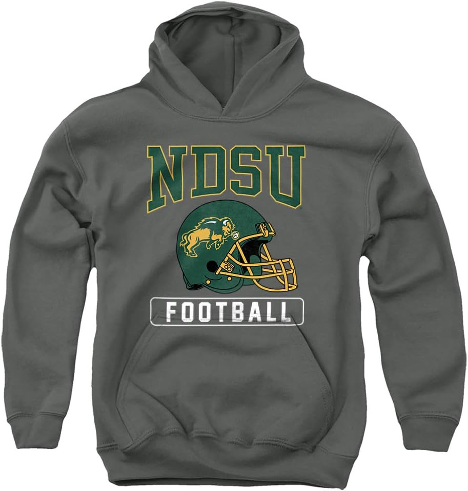 North Dakota State University Official Football Helmet Youth Kids Boy/Girls Pull-Over Hoodie Sweatshirt