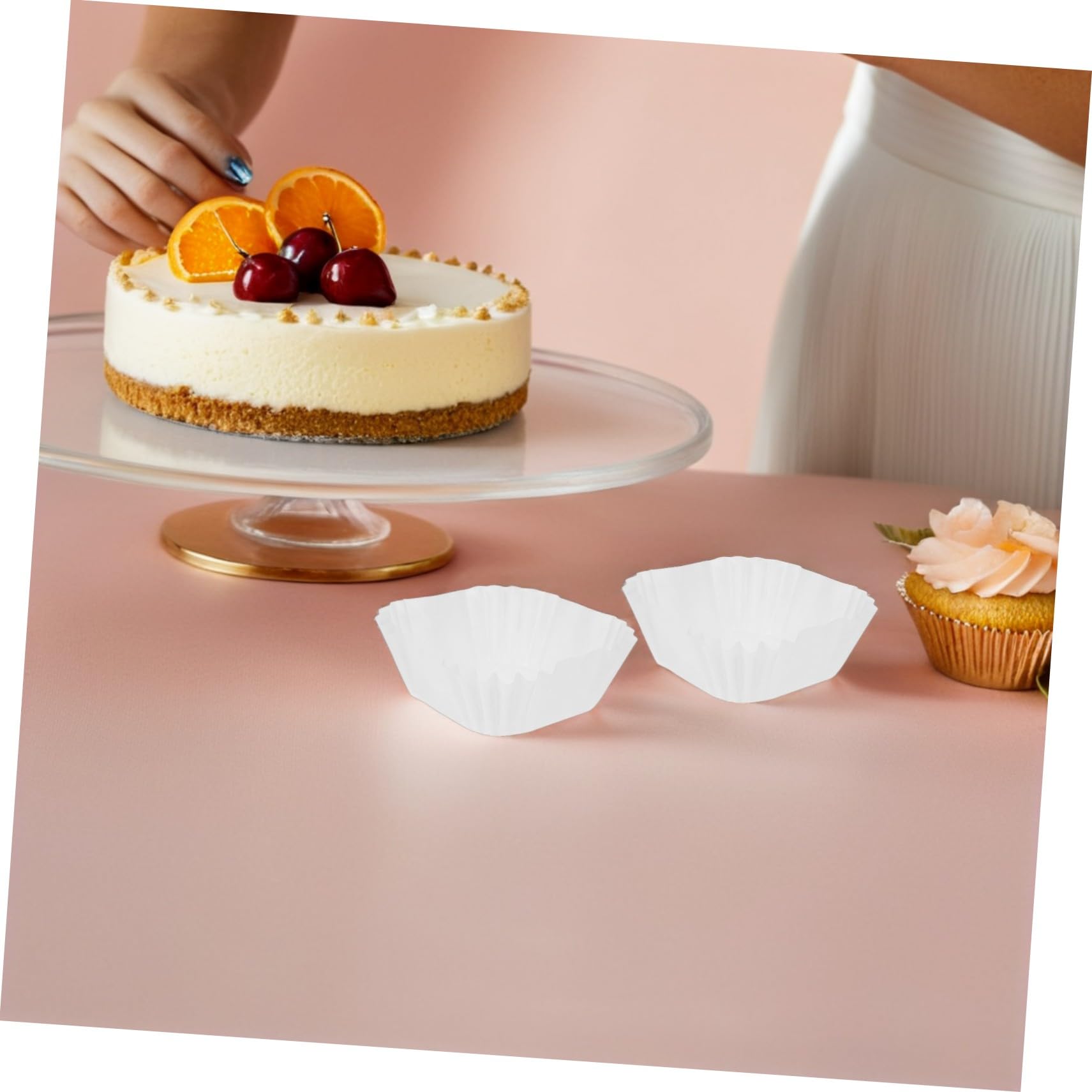UKCOCO 3000 Pièces Caissettes à Muffins Carrées Blanches Résistantes Chaleur Antiadhésives pour Cupcakes Mini Gâteaux Mariage Fêtes Emballage Individuel