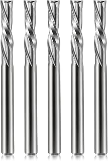 Spiralfräser-Bit, 3,175 mm Schaft, 2 Nuten, Downcut, 1/8 Zoll Schnittdurchmesser, 15 mm Schnittlänge, CNC-Fräser-Bits, Schaftfräser für Holzarbeiten, 5 Stück (3,175 x 15 mm)