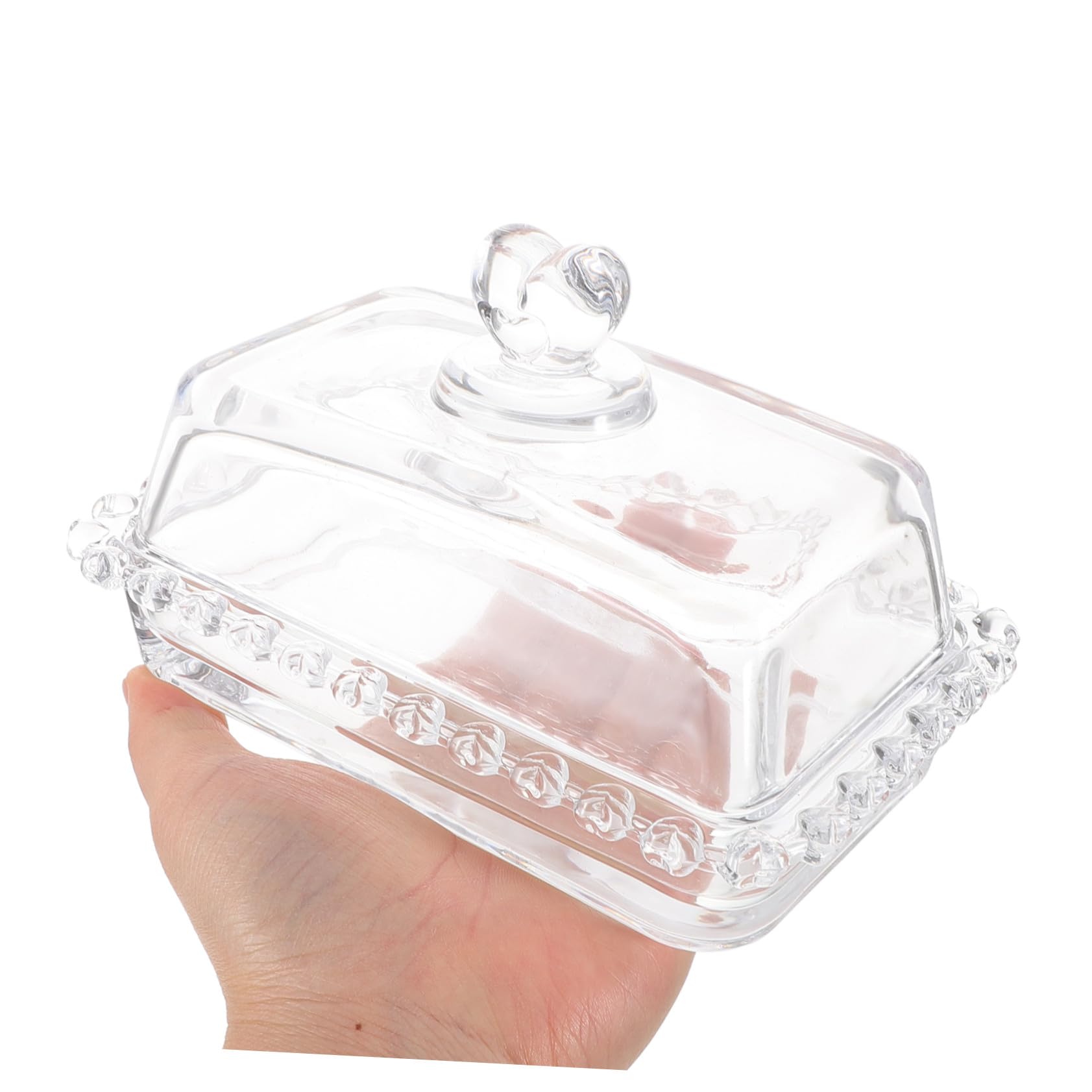 Beurrier en Verre avec Couvercle et Dôme, Récipient Réutilisable Élégant