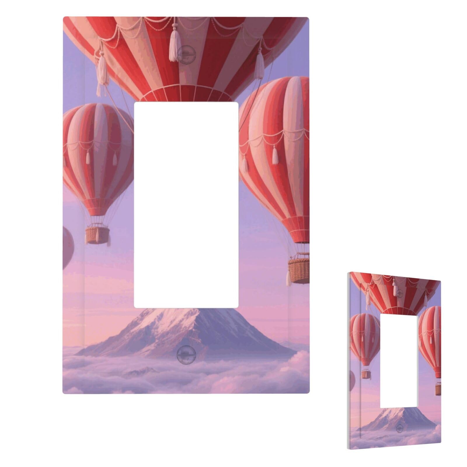 Fekiloot 1 Gang Flying Balloon Wall Plate Cover Modern Decorative Light Switch Cover Unbreakable Receptacle Outlet Covers For Living Room Bedroom Home Decor