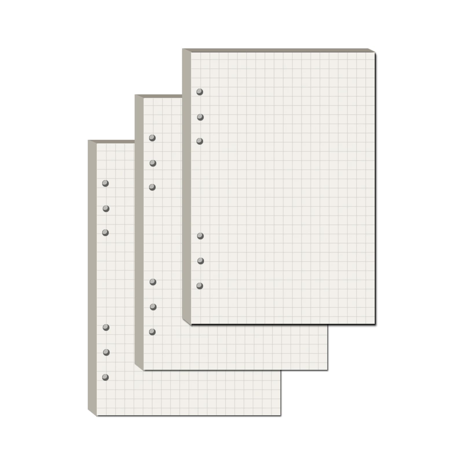 3 opakowania papieru A5, w kratkę, 180 arkuszy, segregator A5, do ponownego napełnienia | Notatnik z 6 dziurkami, papier do uzupełniania, do notatnika, dziennika (21 x 14,5 cm)