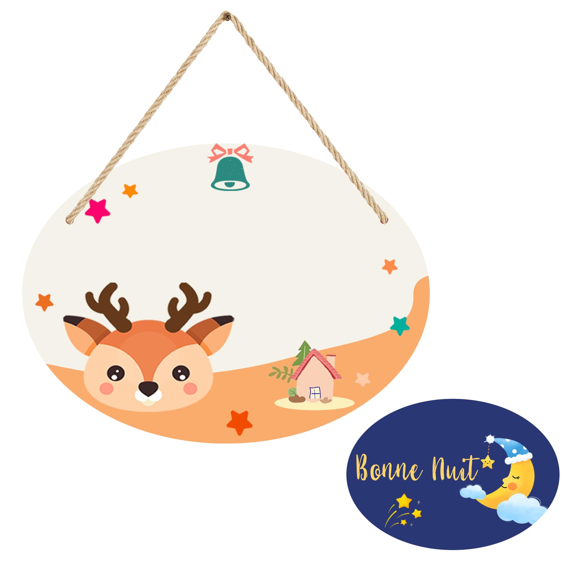 Plaque de Porte Prénom Personnalisée Enfant Bebe Chambre Decoration Panneau Prénom Personnalisée - 27 x 20 cm.