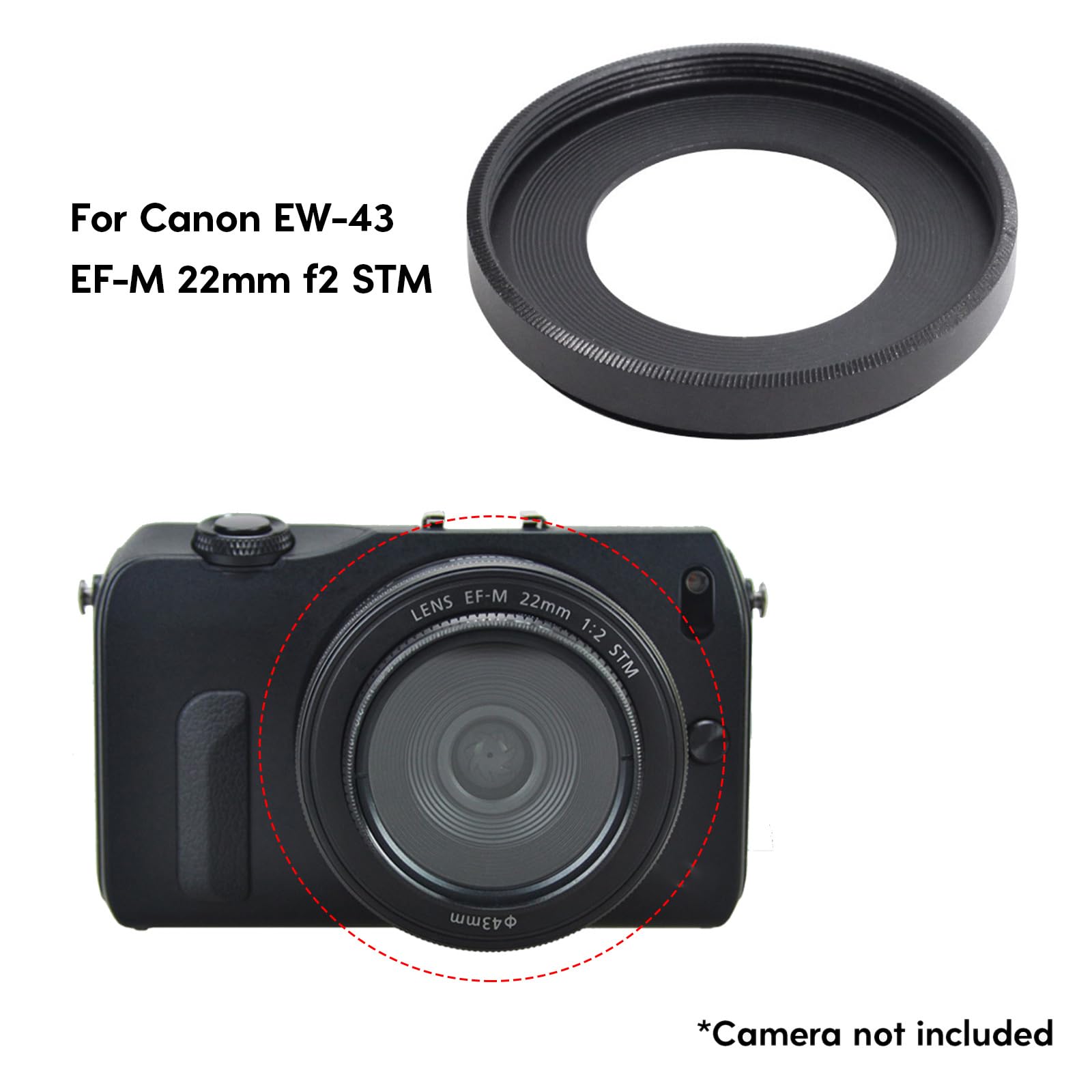 Amazon | EW-43 金属レンズフード EF-M 22 ミリメートル F/2STM レンズ