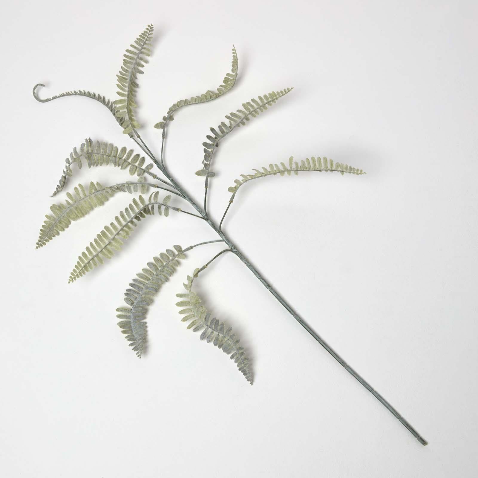 HOMESCAPES Artificial Green Fern Branch 80 cm, Realistic Royal Fern with Long Stem