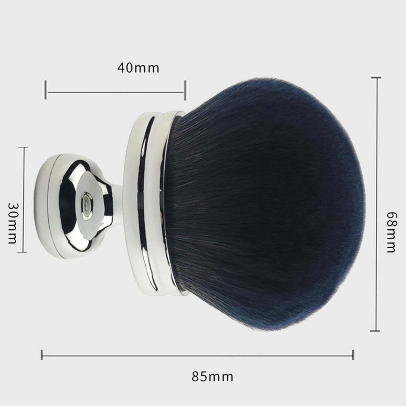 Generic Body Brush Wide Head Comfortable Legs Back Blending Brush Kabuki Face Brush for Powder Highlighter Adults Ladies Gifts, Argent, 8.5cmx6.8cm