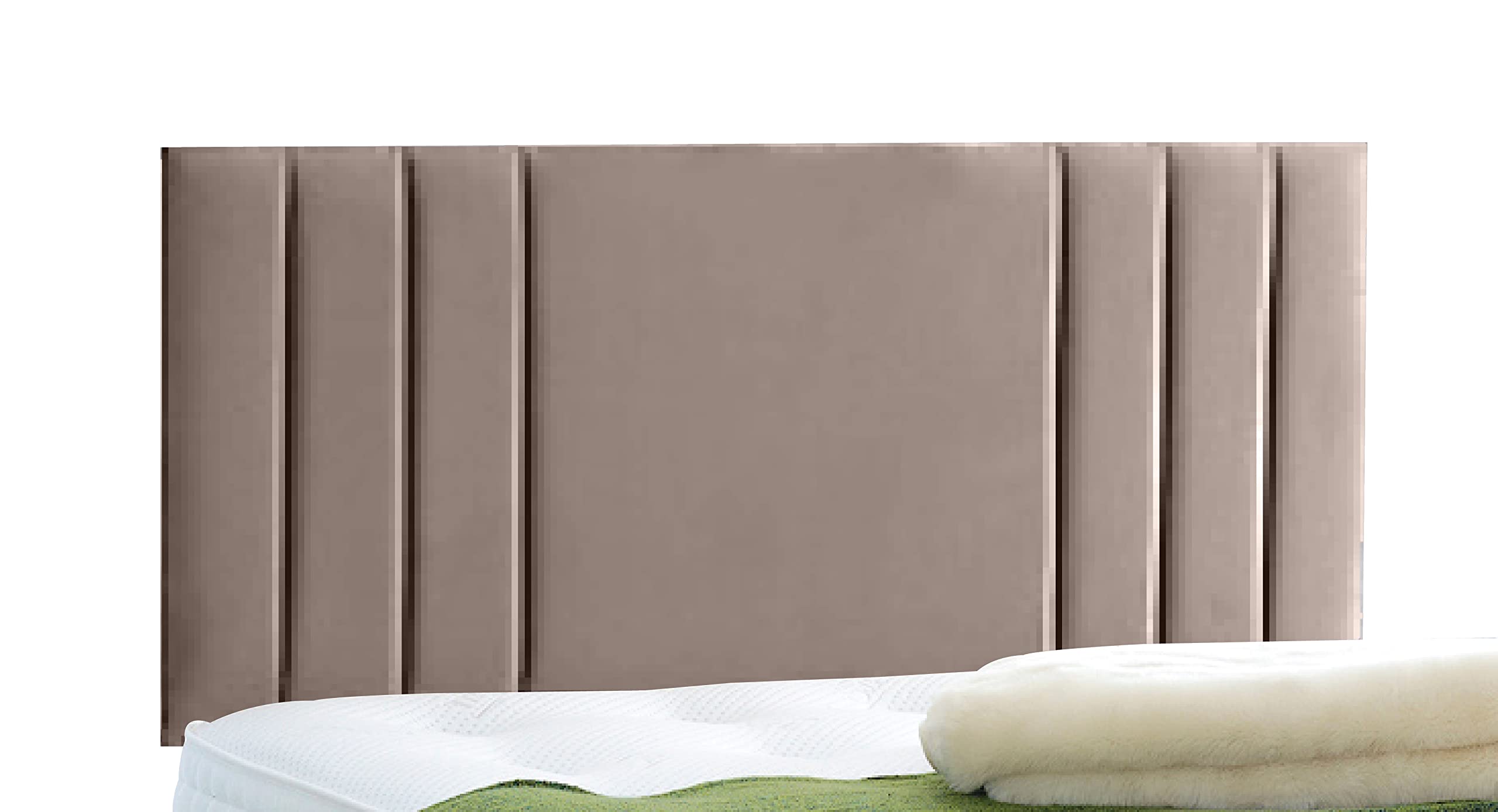 Affordable Contemporary Luxury Rio Headboards in Elegant Plush Velvet (3FT Single- Height 24", Mink)