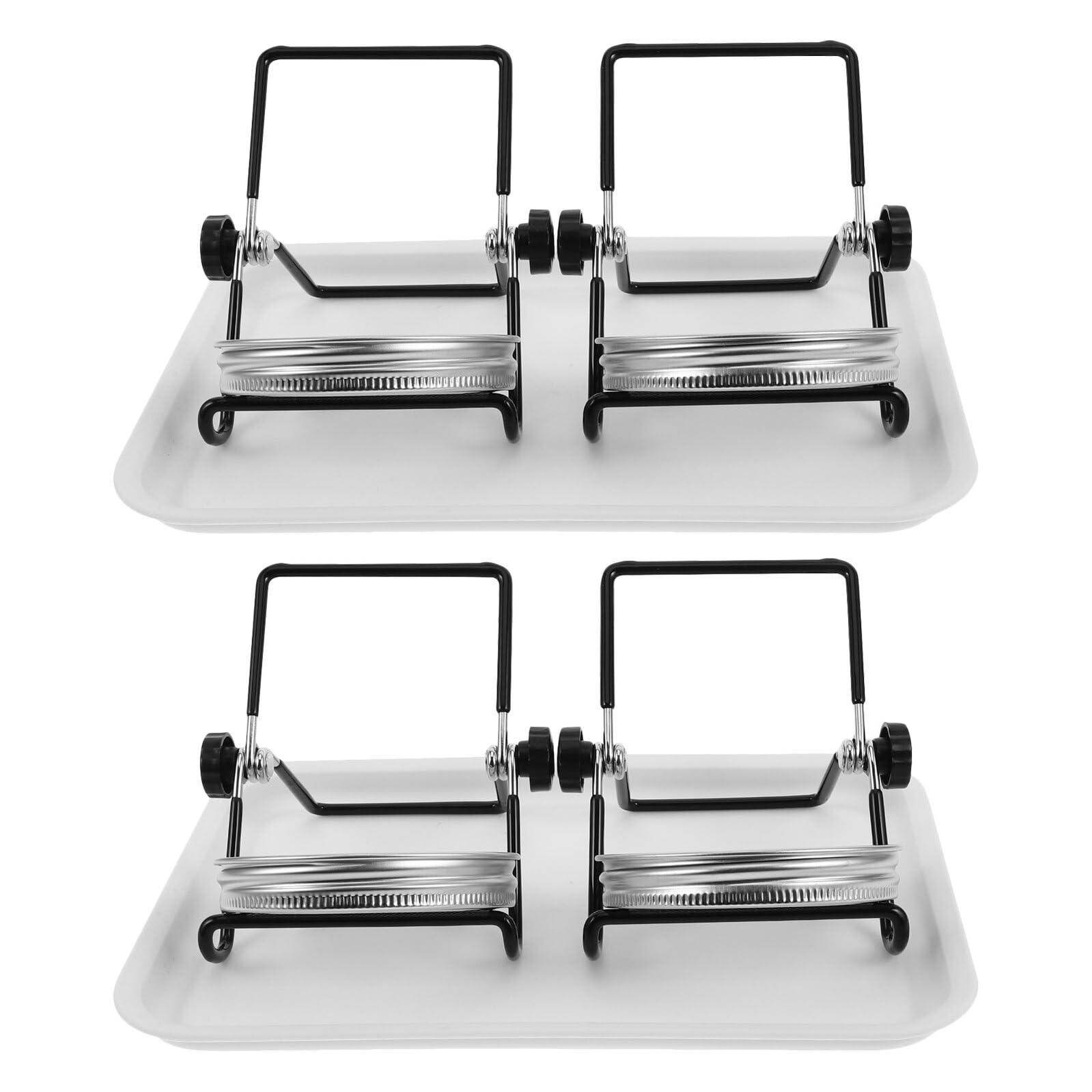 SEWACC Kit de Germinación para Frascos de Boca Ancha 2 Juegos de 5 Piezas con Tapa y Rejilla de Acero Inoxidable Bandeja Recogedora para Cultivo de Brotes de Frijol Girasol y Brócoli