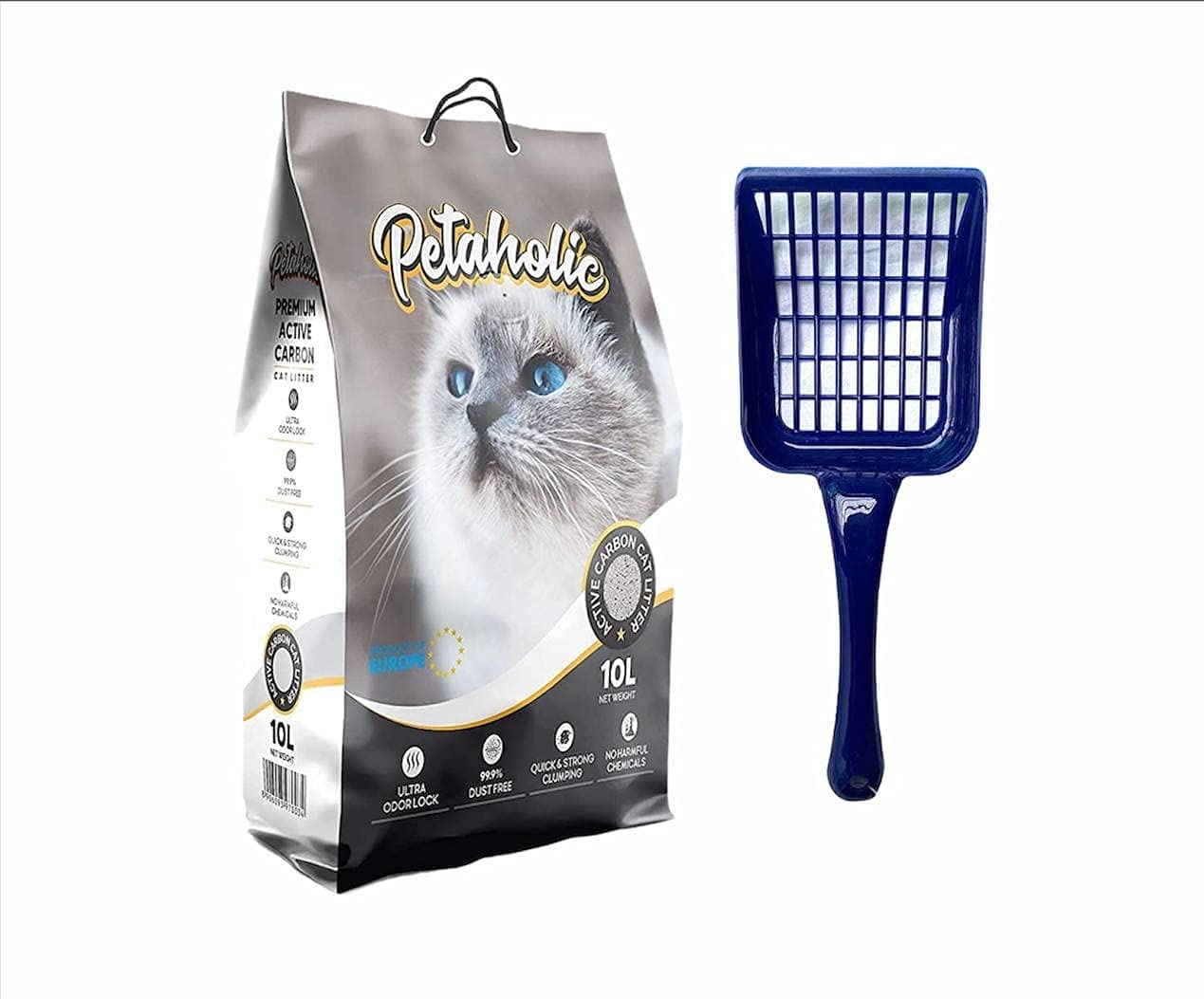 DOGTOWN Petaholic Active Carbon cat Litter & Scooper | Dust Free | Super Absorbent | Chemical Free | ((10L) (Pack of 1) (B098WL6DR5) Amazon Price History, Amazon Price Tracker