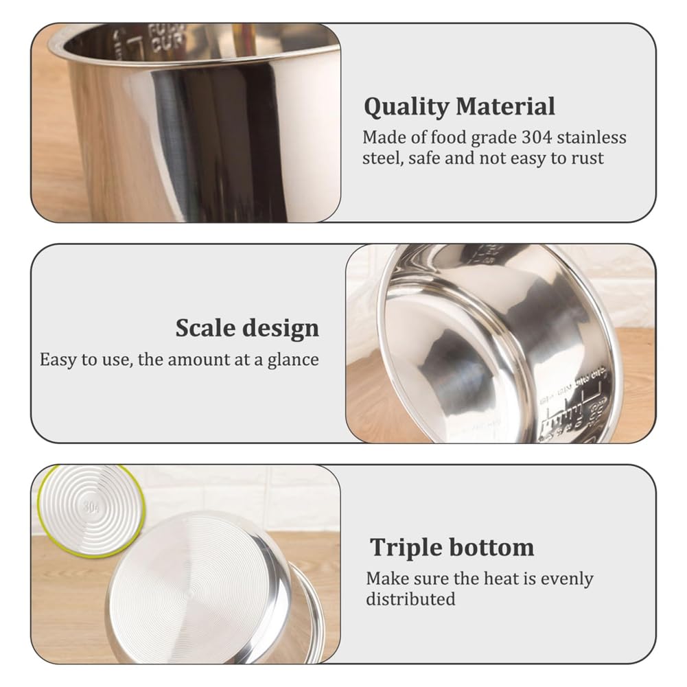 Persistence Olla Interior de Acero Inoxidable para Olla Arrocera de 5 L, con Báscula, Ideal para Arroz Perfecto