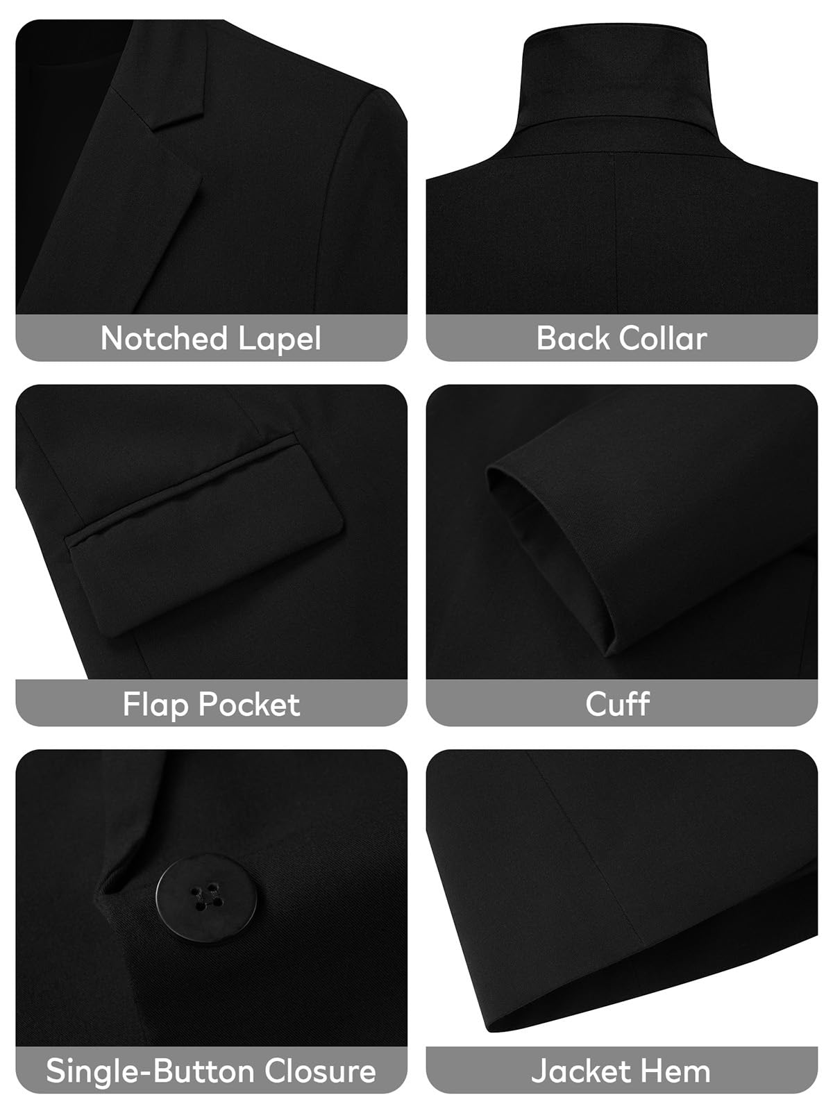 Blazer Femme élégant Business Casual Manches Longues Un Bouton Revers à Rabat Veste de Costume pour Bureau