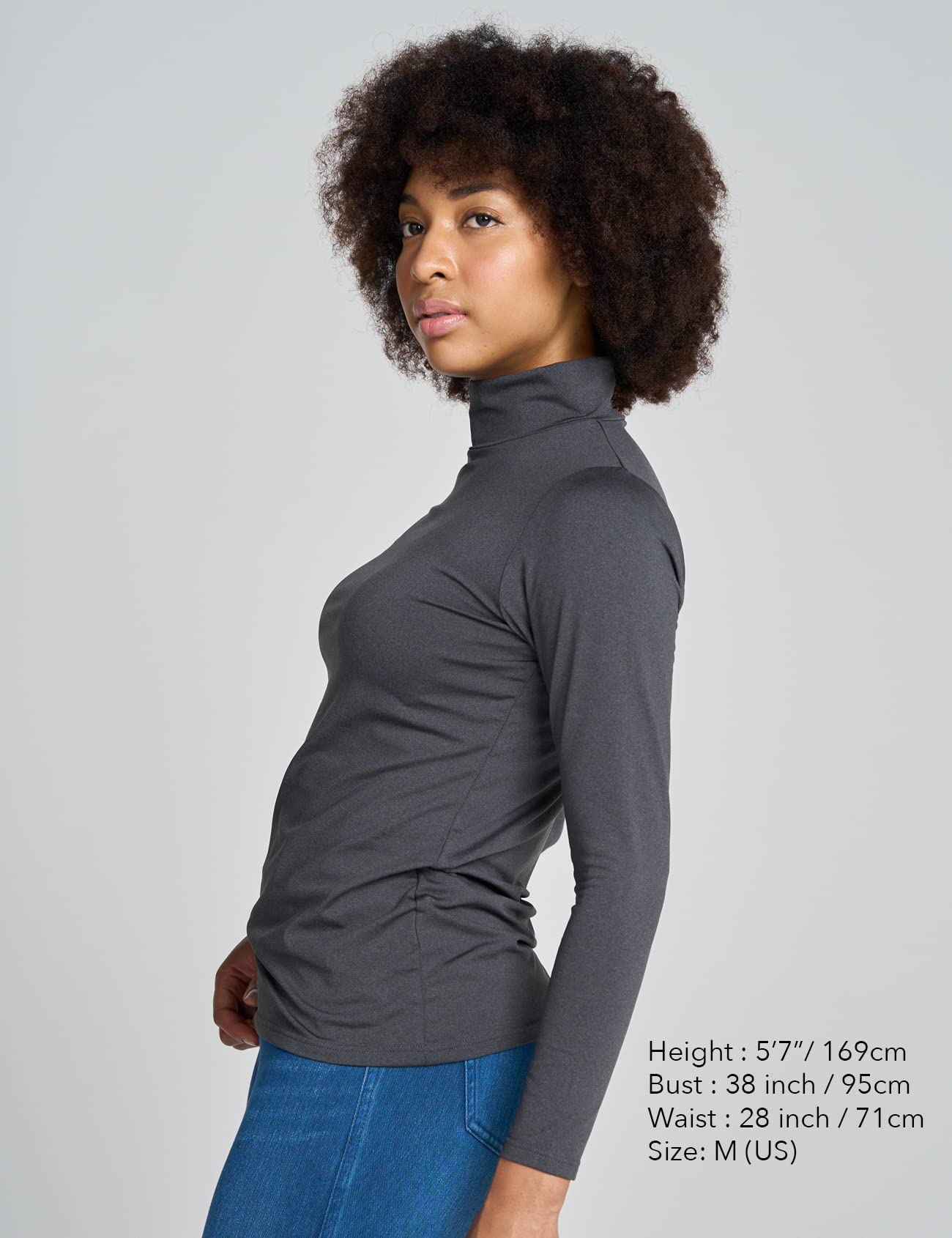 LAPASA Donna Maglia Termica Collo a Lupetto L87 L89 - Abbigliamento Termico Traspirante a Maniche Lunghe Fodera in Pile Strato Base