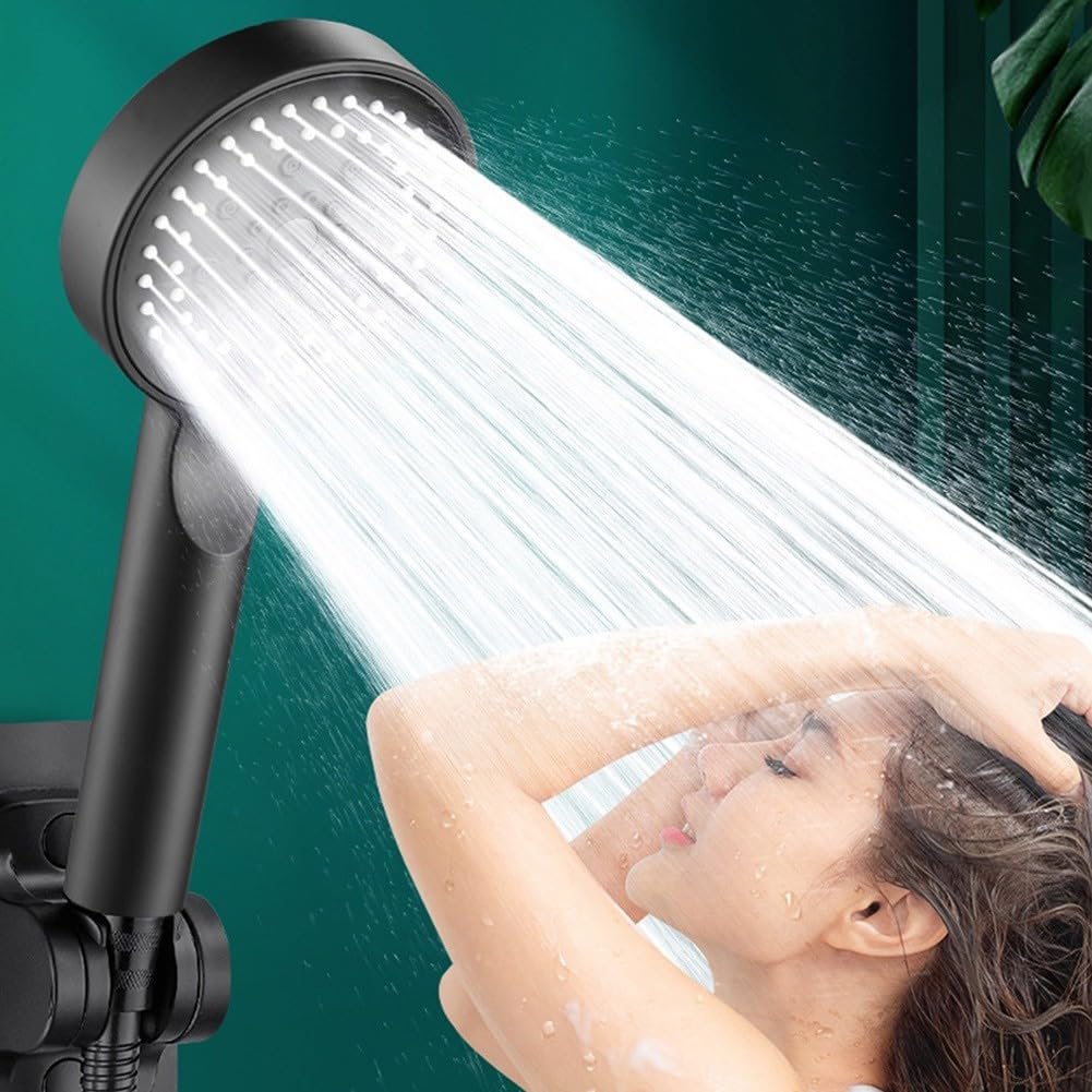 Soffione doccia regolabile a risparmio idrico con 5 impostazioni di spruzzo funzionali per un maggiore comfort di bagno (soffione doccia)